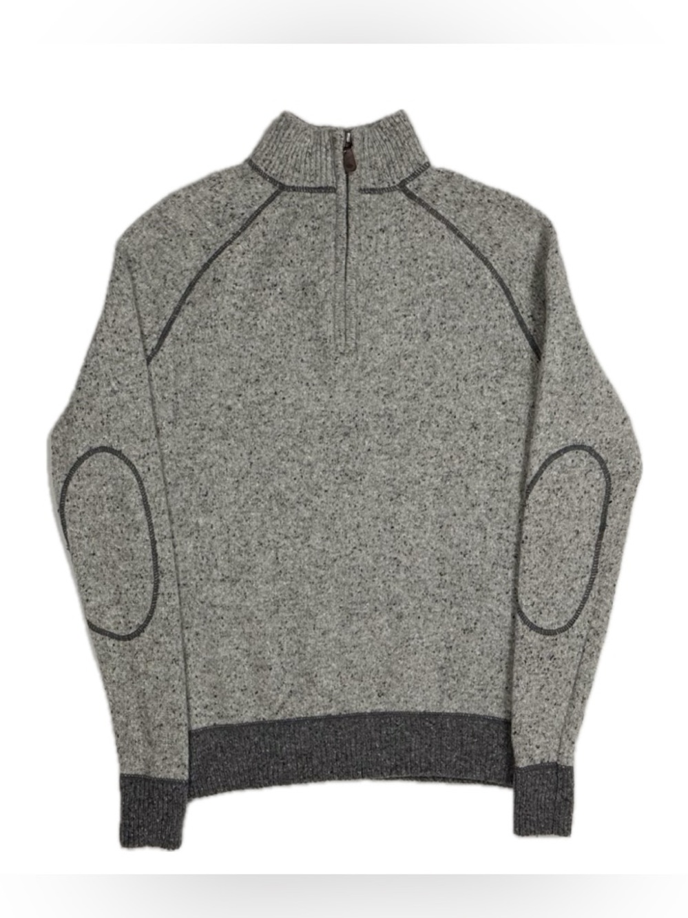 Joseph Abboud lambs wool nylon blend grey‎ knit quarter zip sweater Men's small